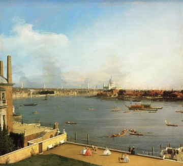 Canaletto Painting - El Támesis y la ciudad de Londres desde Richmond House 1746 Canaletto
